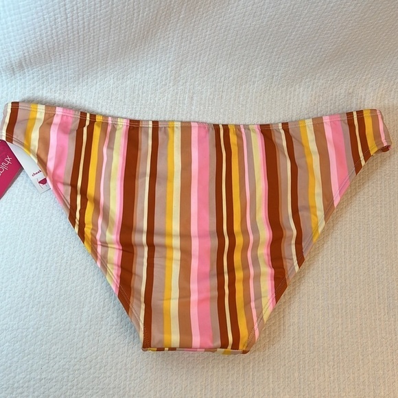 Xhilaration Vertical Stripes Bikini Set Scoop‎ Neck Bralette Cheeky Bottom XL - Picture 6 of 16